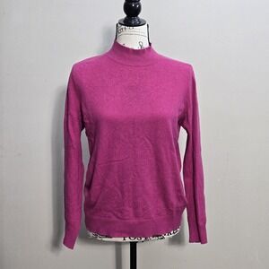 Banana Republic Flipucci Sweater Women L Pink Merino‎ Wool Cashmere Cozy Barbie
